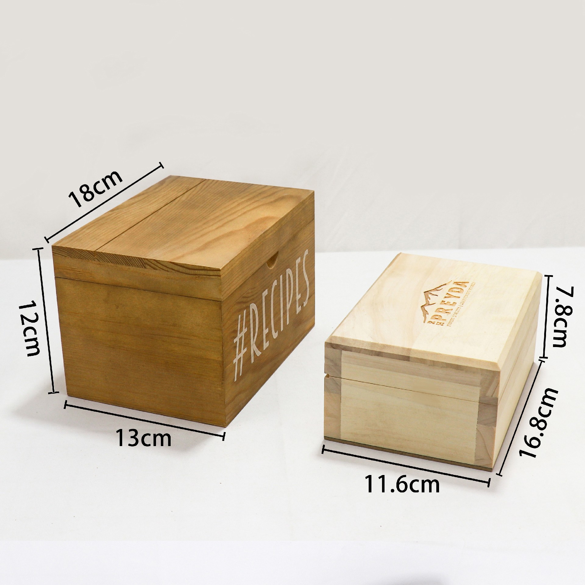 Customized cheap wooden gift recipe card storage box with logo